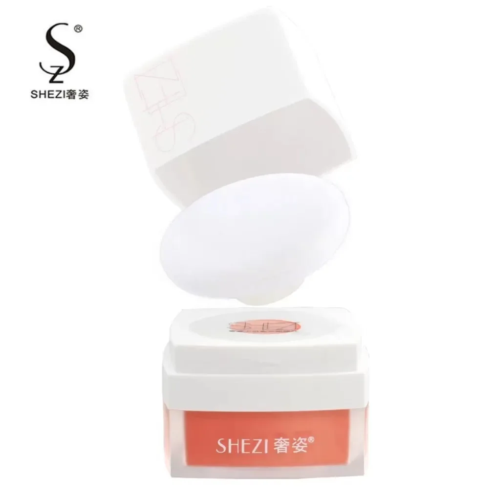 Shezi-Cogumelo Cabeça Almofada de Ar Blush, Reparação de Pó, Maquiagem de Longa Duração, Pele-amigável, Natural, Claro, 2 Cores