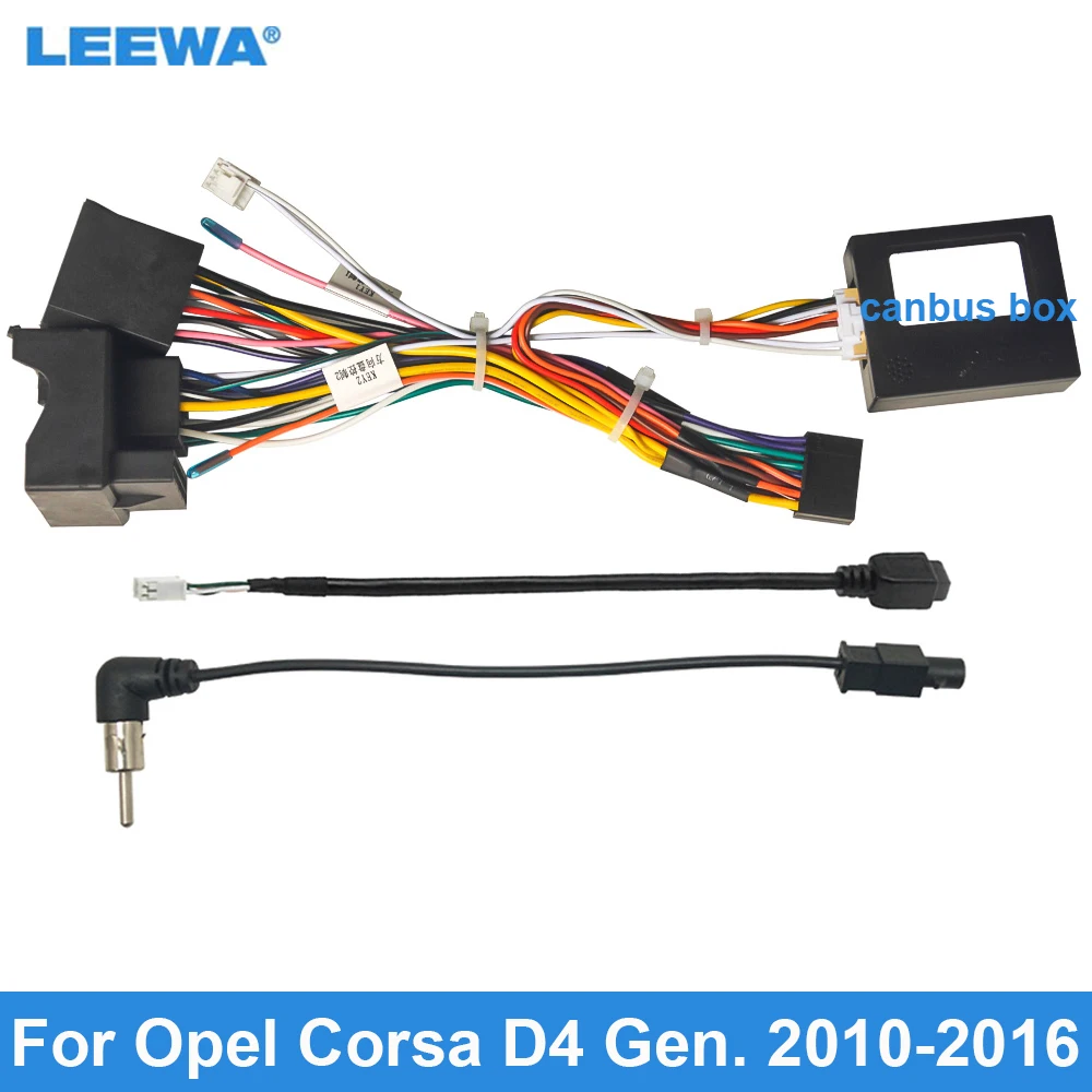 

LEEWA Car 16pin Power Cord Wiring Harness Adapter For Opel Corsa D4 Gen. 2010-2016 Installation Head Unit