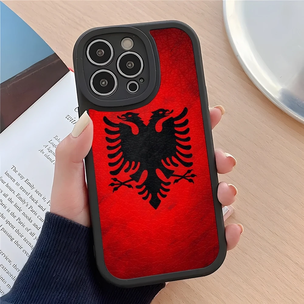 Albania Flag Phone Case For IPhone 15 14 13 11 12 Pro Max Mini Charming X XR XS 8 Plus Mini 2024 Lambskin Silicone Shell Cover