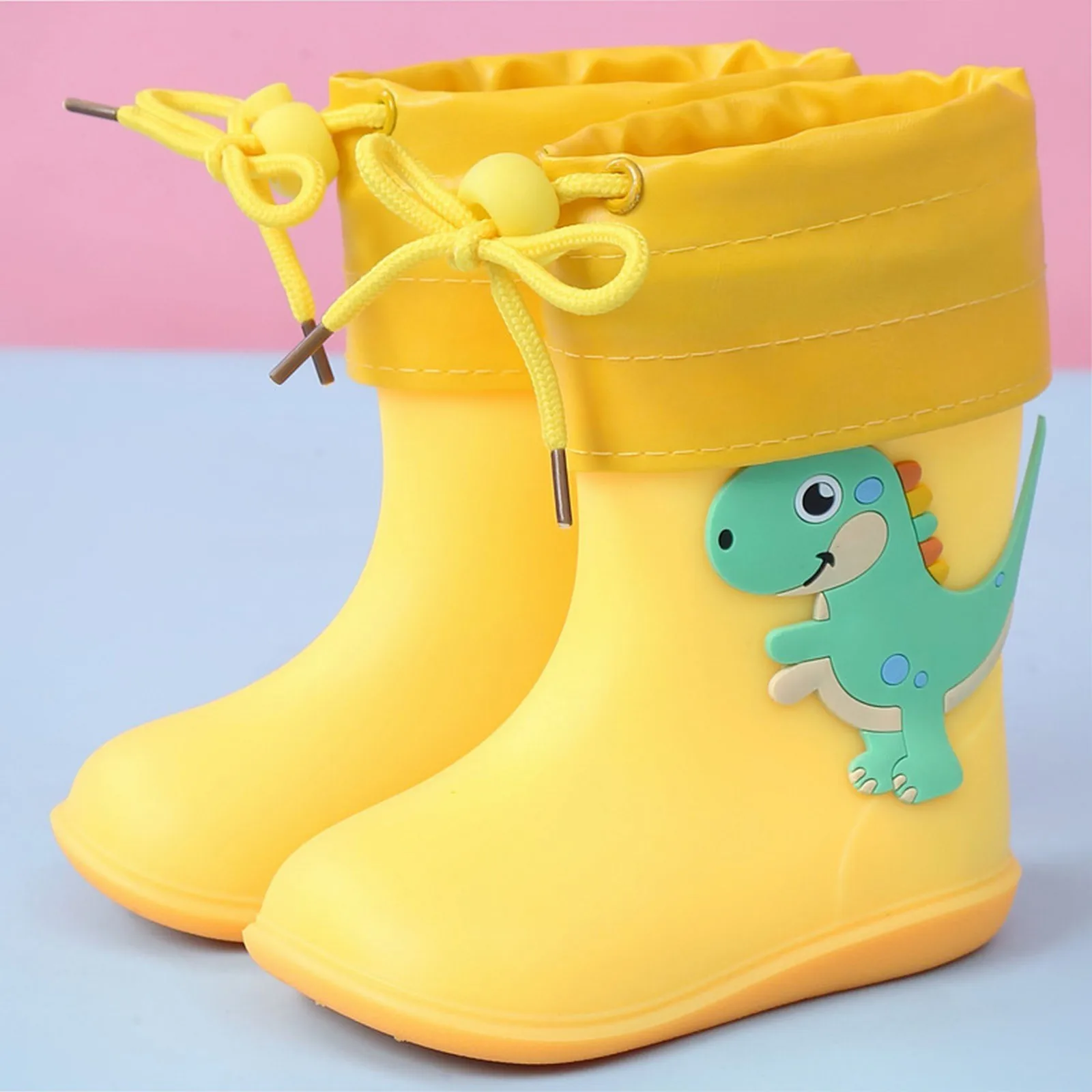 Kids Girl Boy Rain Boots Waterproof Toddler Rainboots Children\'s Shoes Rubber Boots Kids Baby Cartoon Dinosaur Water Shoes Boots