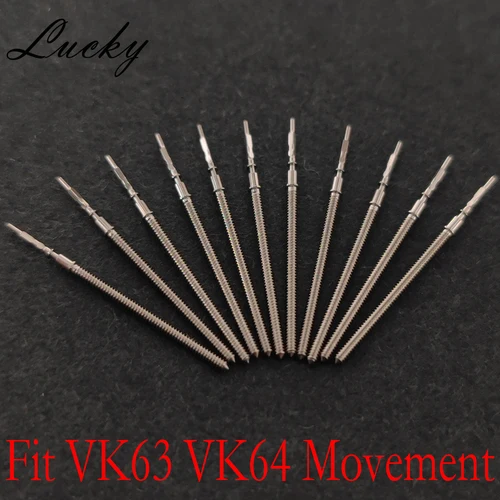 VK63 VK64 movimiento de cuarzo reloj vástago de acero corona ajuste VK63 VK64 VK67 VK68 VK61 vástago corona reloj vástago piezas de repuesto