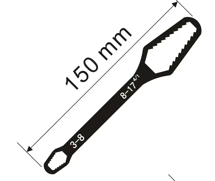

Adjustable Double Head Wrench - 3-17mm Self-Tightening Ratchet Spanner - Universal for Home & Professional Repairs