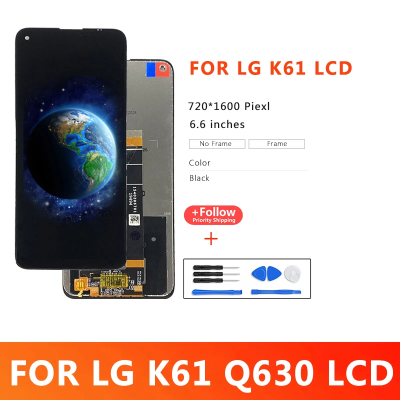 

6.53 100% Tested LCD For LG K61 Display Touch Screen Digitizer Assembly For LG LMQ630EAW LM-Q630EAW LM-Q630