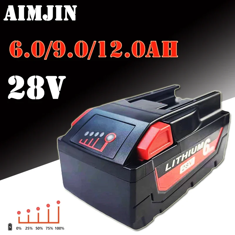 28V 12.0Ah Li-Ion Battery For MILWAUKEE M28 V28 Power 48-11-2830 28Volt Cordless