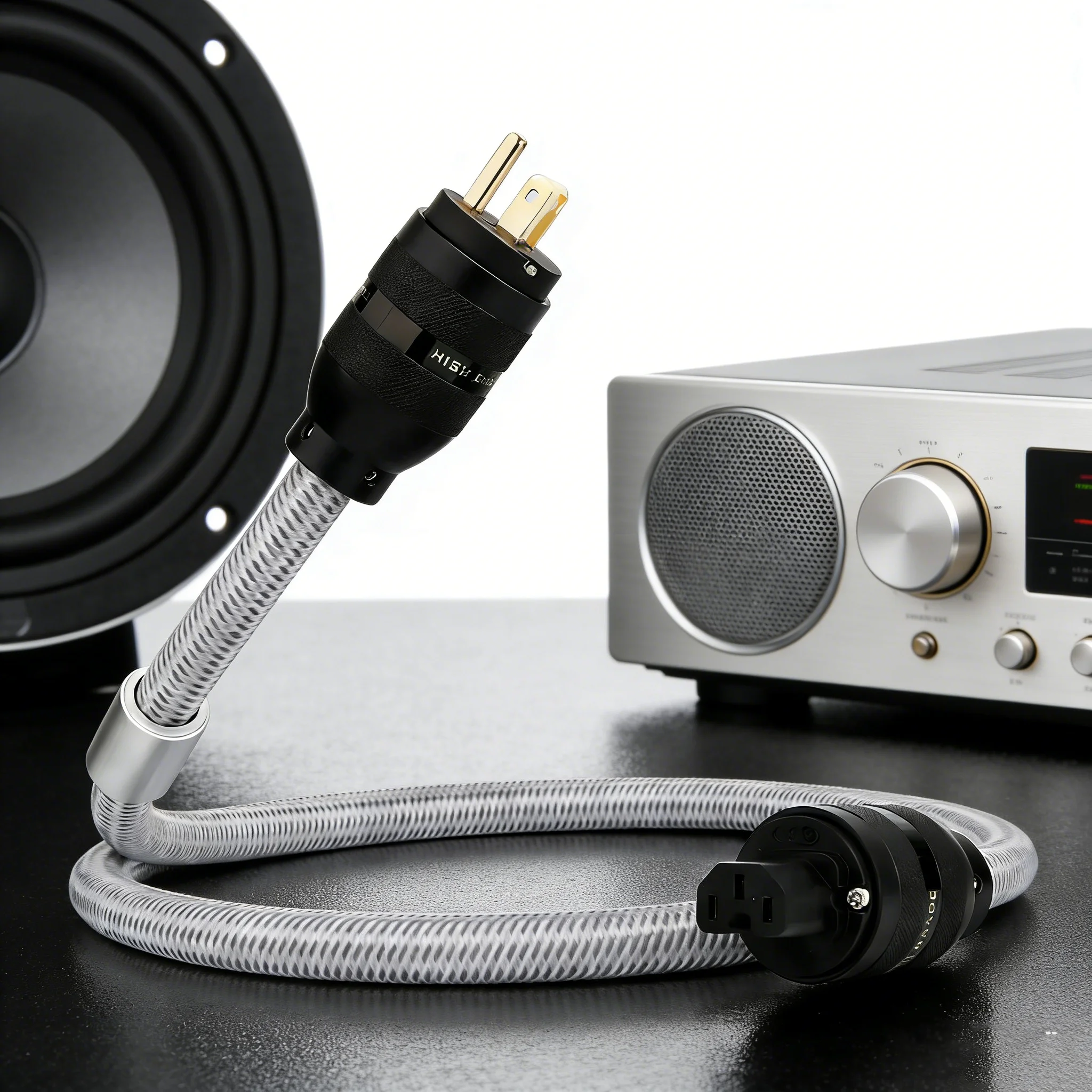 Preffair Power Cord US/ EU AC Audiophile Power Cable EU Schuko Audio Supply Mains Power Cable