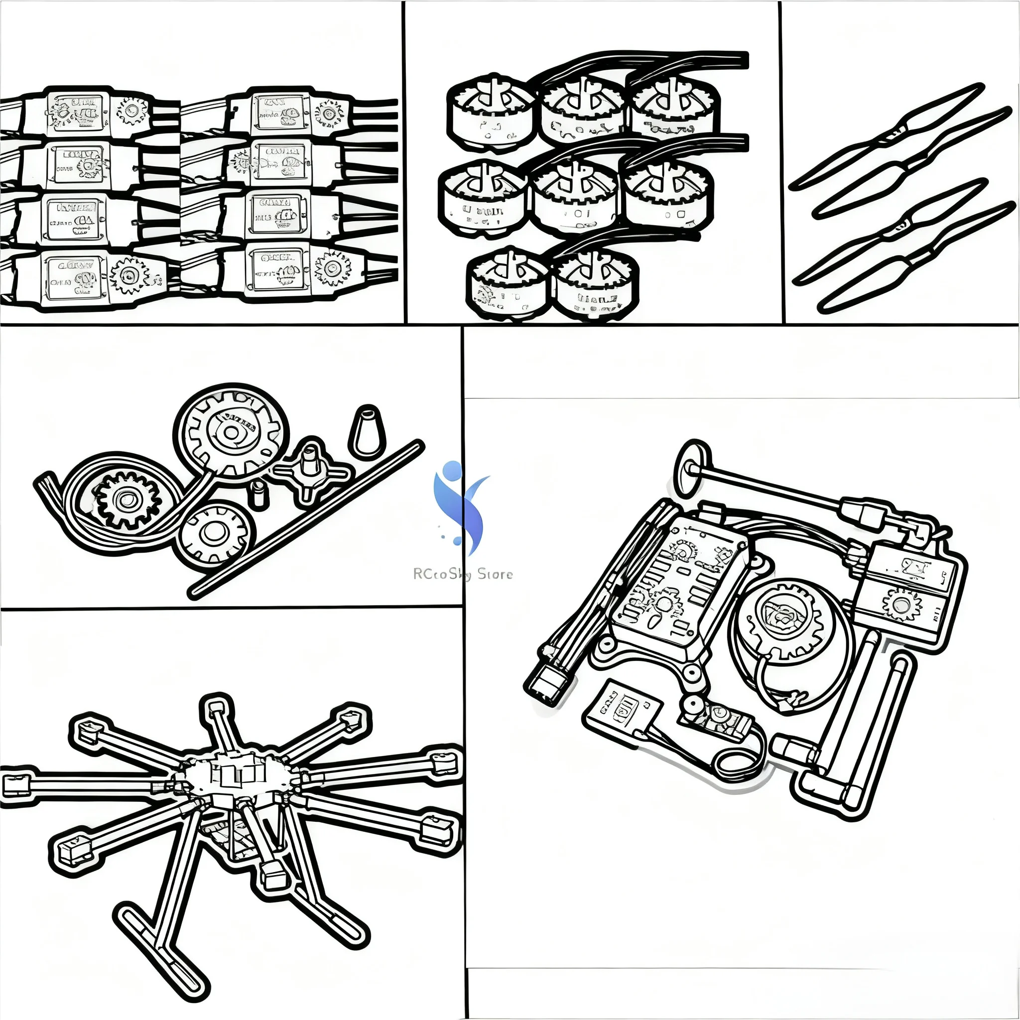 

RctoSky LX1100 Full Carbon Fiber 1100mmOcta-Rotor Frame BLHELI 40A ESC PX4 Pixhawk PRO Double M10 Flight Comtrol Set D4114 Motor