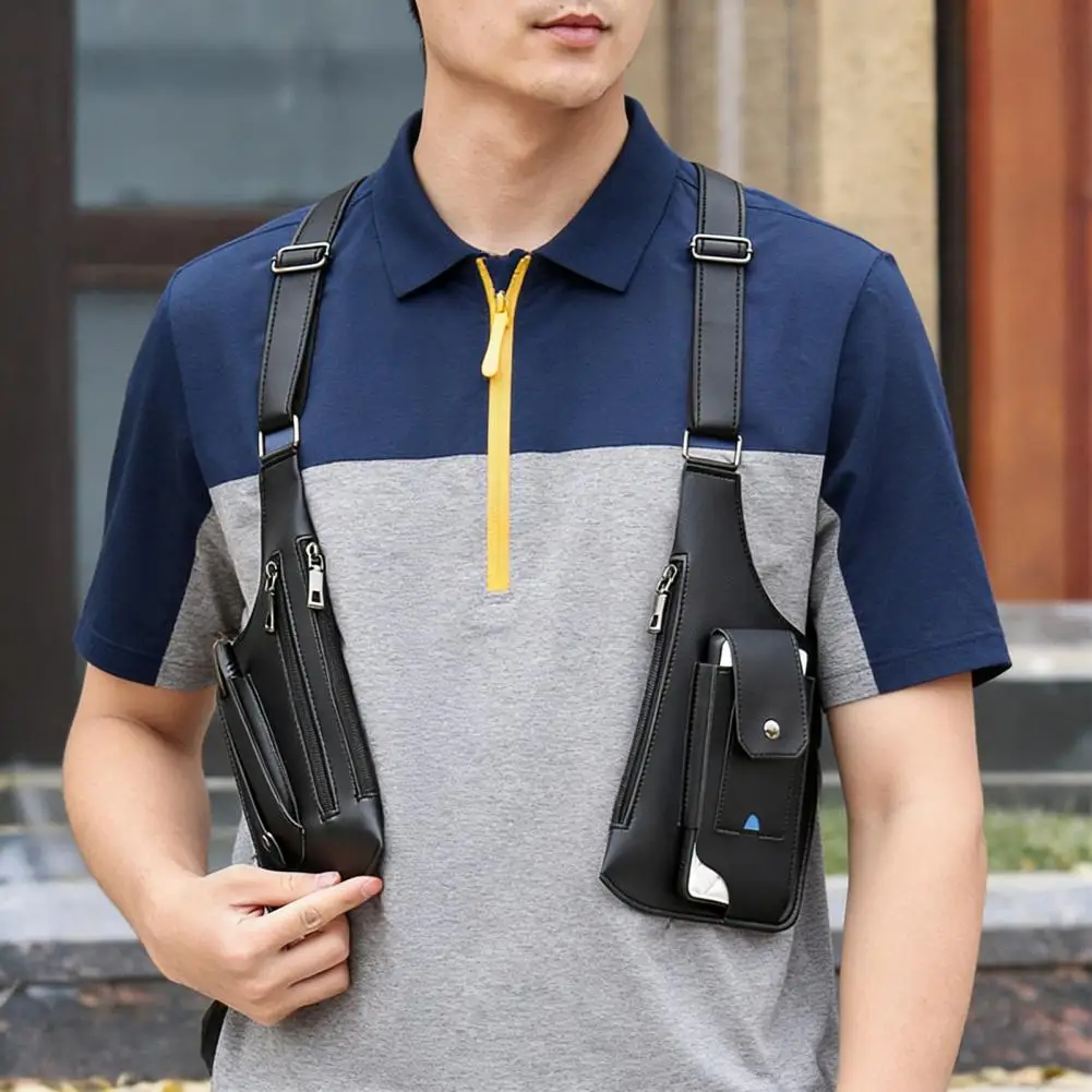 Slim Crossbody Bag Anti-Theft Shoulder Bag Security Backpack Hidden Underarm Chest Pack Travel Organizer Slim Urban Commuter Bag