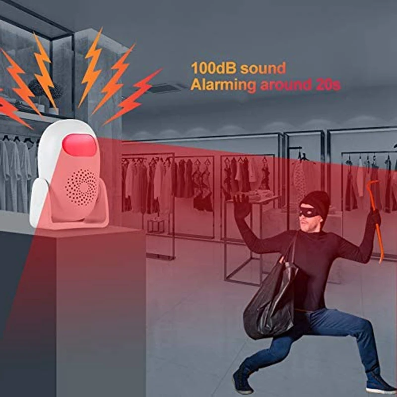 Motion Sensor Alarm PIR Wireless Motion Detector With Remote Control, Welcome Door Alarm With 24 Voices 4 Volume Levels