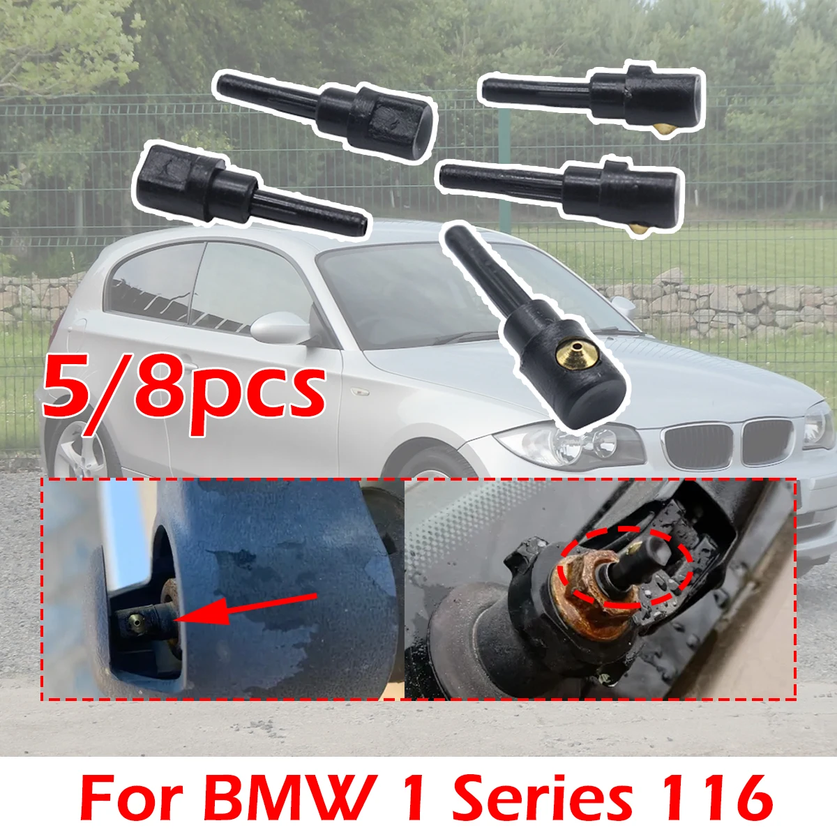 

5/8PC Rear Wiper Washer Jet Nozzle Windscreen Window Spray Cover Cap Rocker For BMW 1 Series 116 Benz A Class VW Golf 3B9955985A