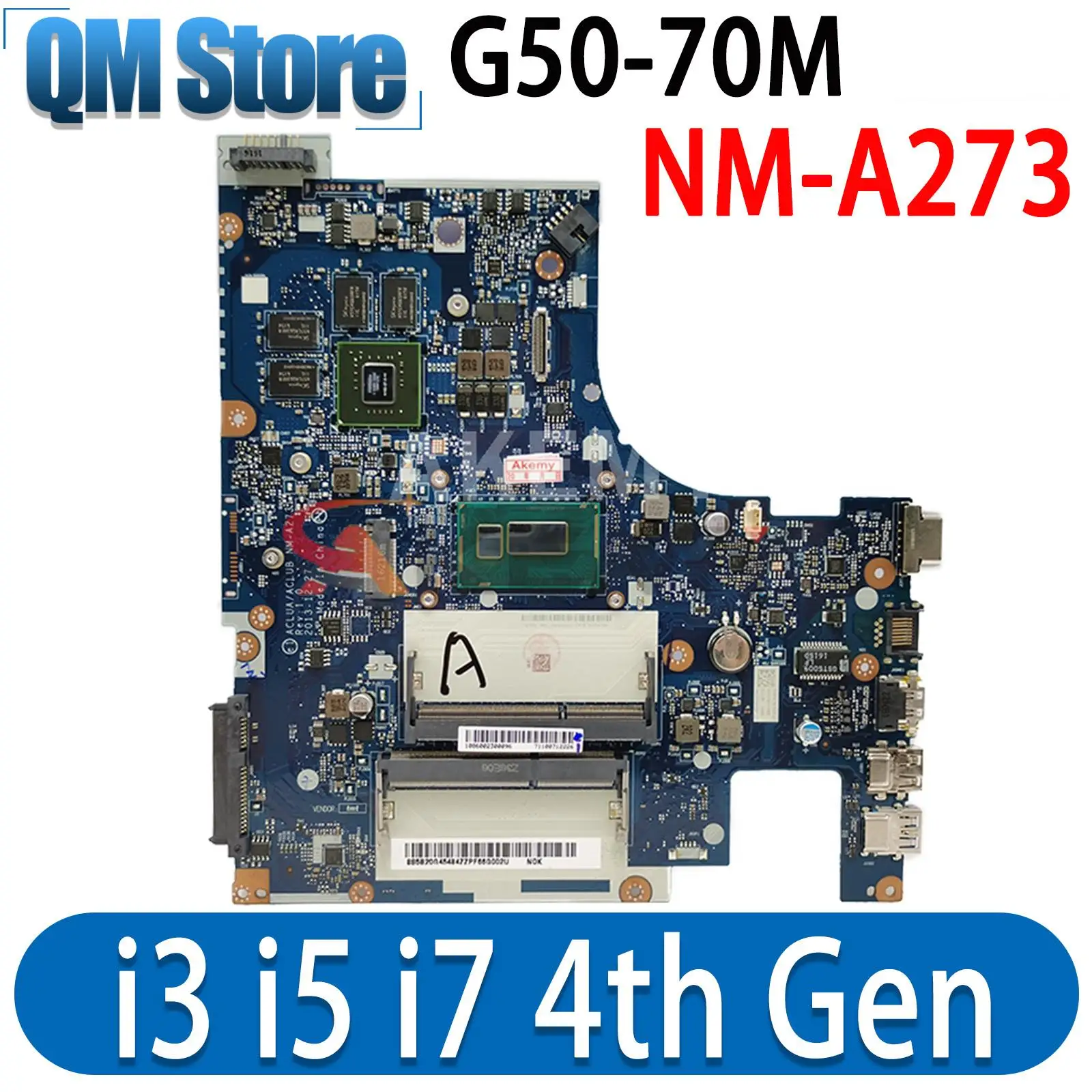 Pour Lenovo G50-70 NM-A273 Ordinateur Portable Carte Mère avec 3558U 2957U I3 I5 I7 CPU GT820M GT840M GPU Z50-70 NM-A273 Carte Mère