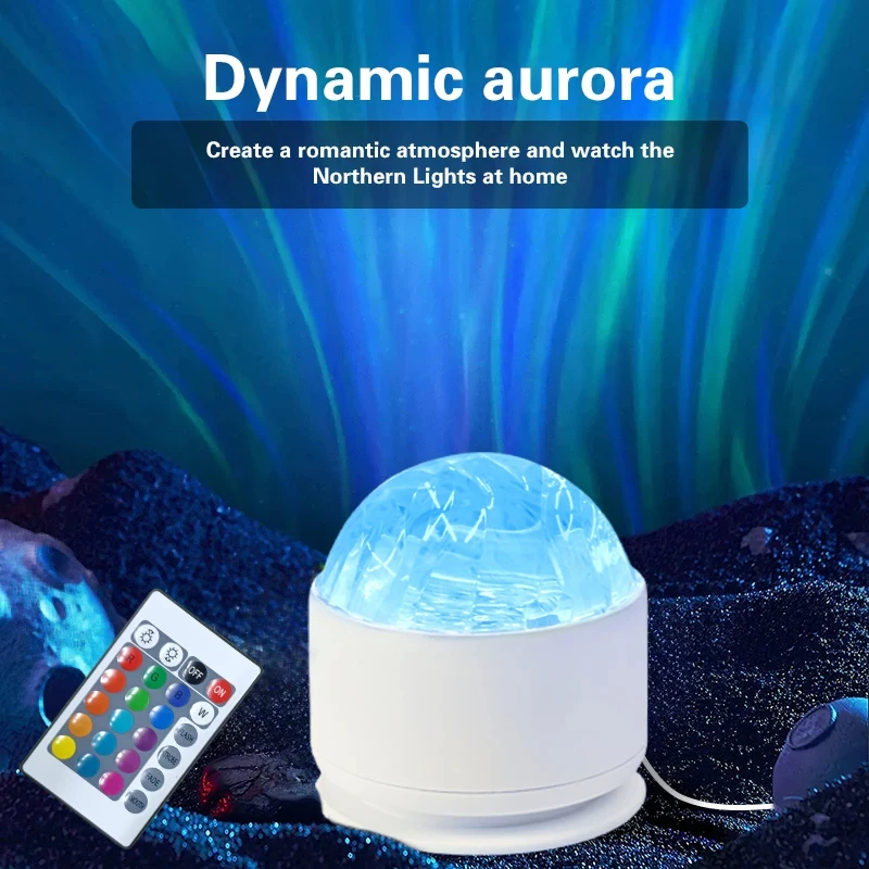 Northern Aurora/Water Ripple Projector Lamp LED Night Light with Remote Control Party Decor Light Projector Atmosphere Light