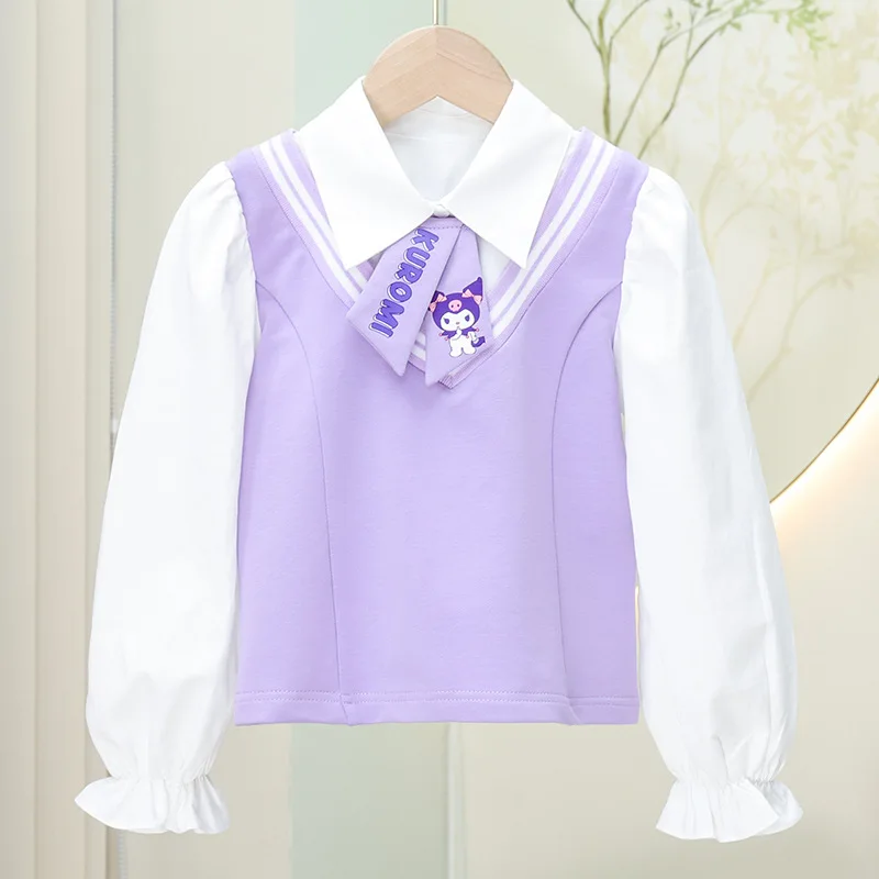 2023 New Girls Jacket Shirt Pleated Skirt Kuromi Cartoon Autumn and Winter Fashion Jk Suit Casual Clothing Holiday Gift