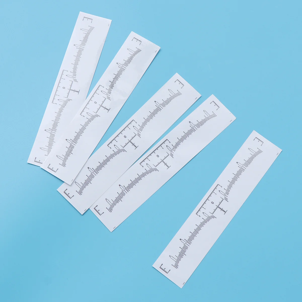 

120Pcs Disposable Eyebrow Ruler Stickers Mini Vernier Calipers Lightweight Makeup Shaping Tools for Tattoo Jewelry Measurement