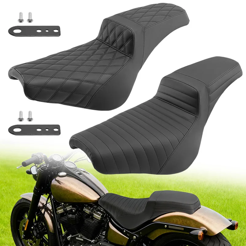 Motorcycle Two-Up Seat Front Rear Driver Passenger Cushions Seat For Harley Softail Standard Deluxe Street Bob 2018-2026