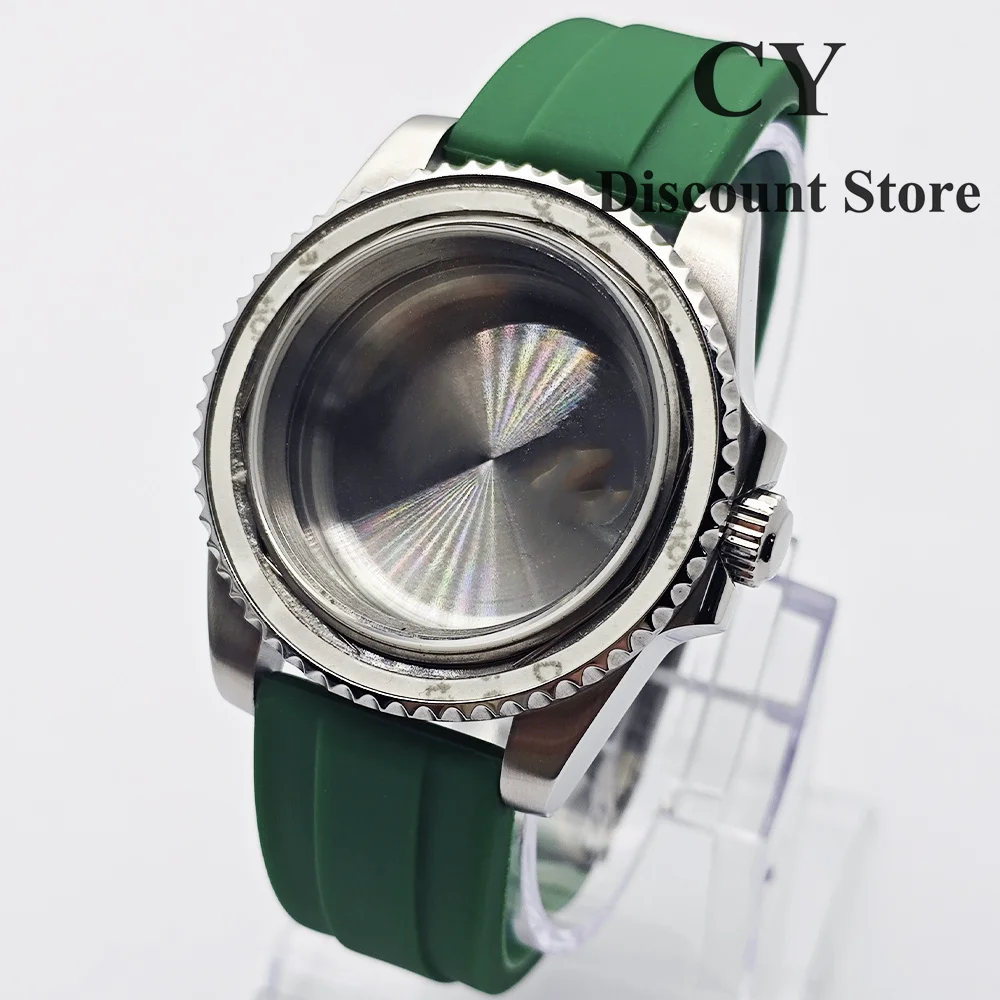 RICHUS 40mm Diver Watch Case Stainless Steel Watch Case With Rubber Strap Fit NH35 NH34 Movement Watch Mod Repair Replacement