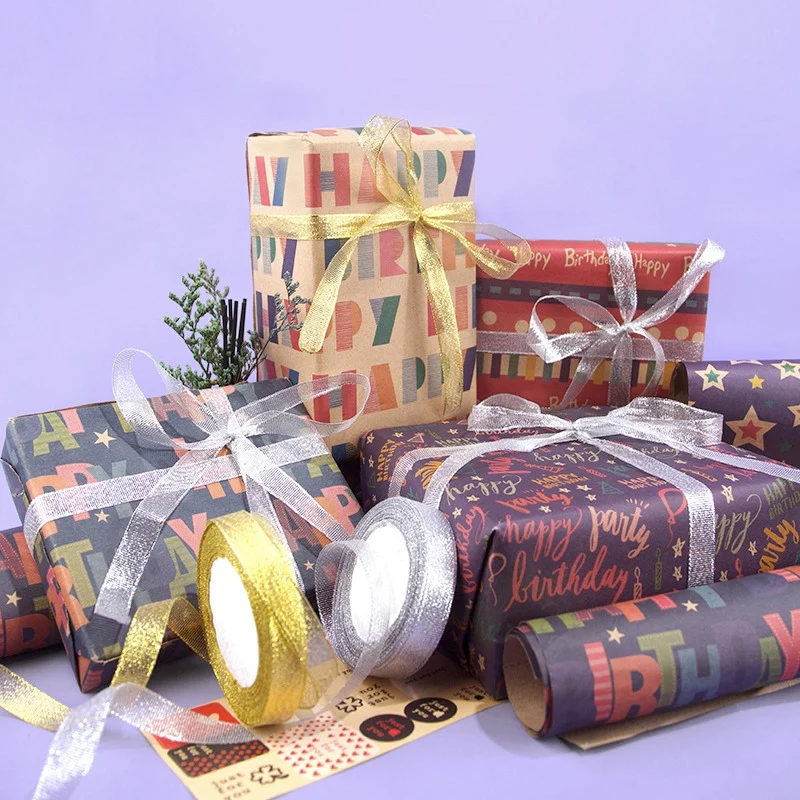 12 Sheet Birthday Wrapping Paper 6 Different Types Of Gift Wrapping Paper For Boys Men Women Kids