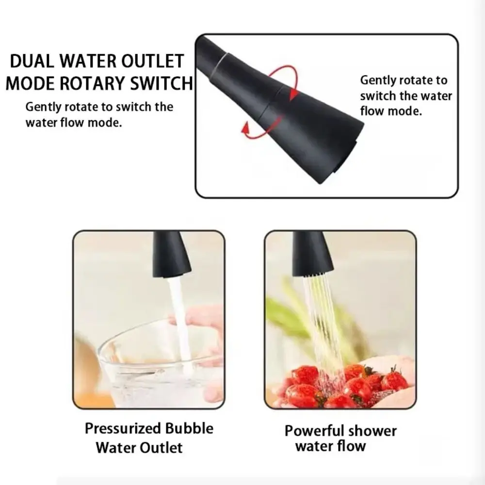 

Black Wall Mounted Kitchen Faucet Flexible Rotatable Neck Colorful Optional Single Cold Water Tap 1/2" Connection