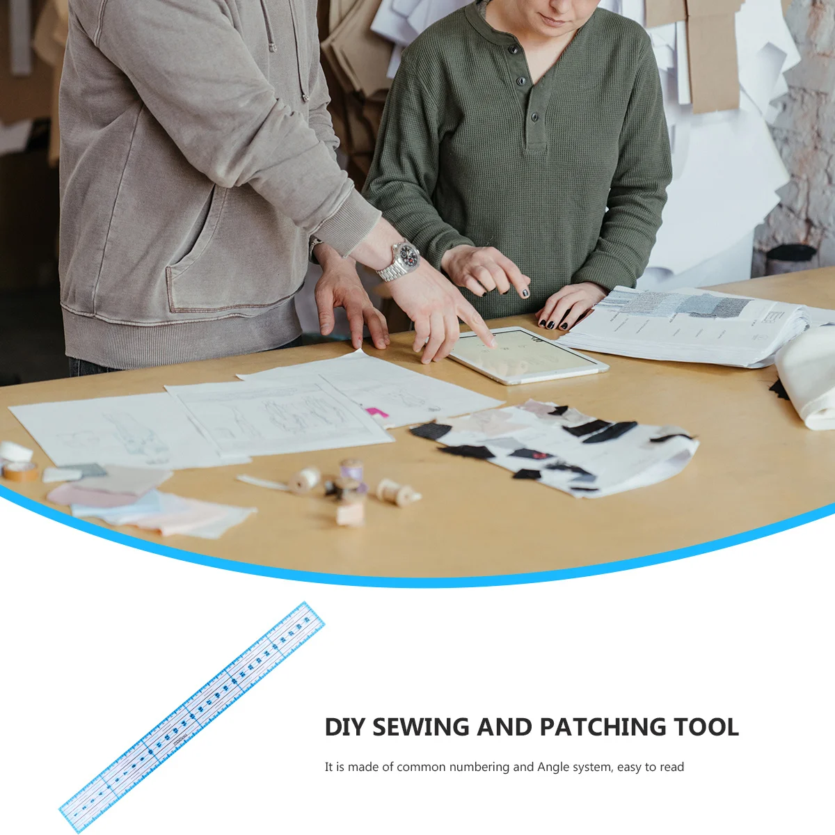 

1Pcs Acrylic Ruler for Clothing Craft Transparent Easy Read Numbers Safe No Smell Stitching Measurement Sewing Ruler