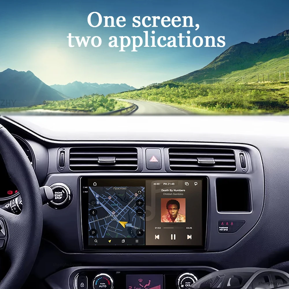 Android 15 Carplay Auto For Kia RIO 4 K3 2011 2012 2013 - 2017 Car Radio Multimedia Video Player Navigation GPS  No 2Din 2 Din