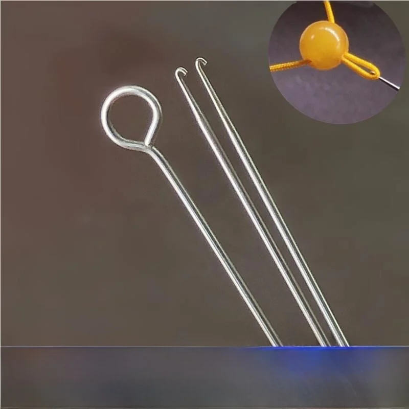 

Super Long Beading Needle Tee-Way Hook for Manual Buddha Beads Stringing Hanrts Bead Weaving Tools Home Sewing DIY Mate...