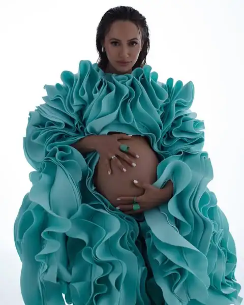 Turquoise Organza Ruched Pregnant Women Dresses To Photoshoots Long Maternity Women Dress Formal Dress