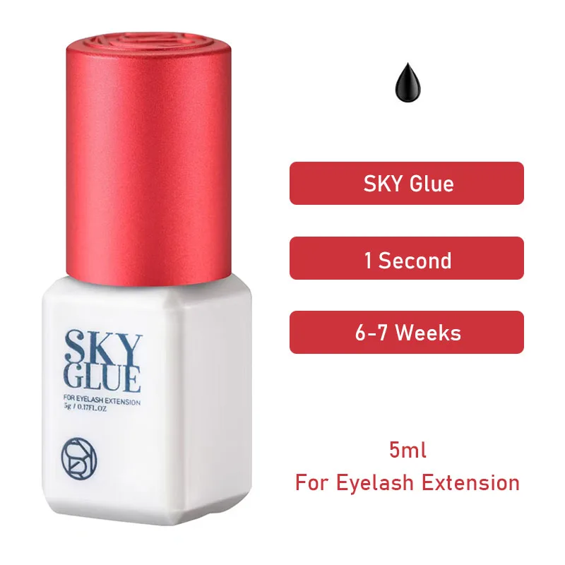 20 Flaschen SKY S+ Kleber für gefälschte Wimpernverlängerungszubehör Korea Original Beauty Lash Shop Makeup Tools Schwarz Kleber Cola