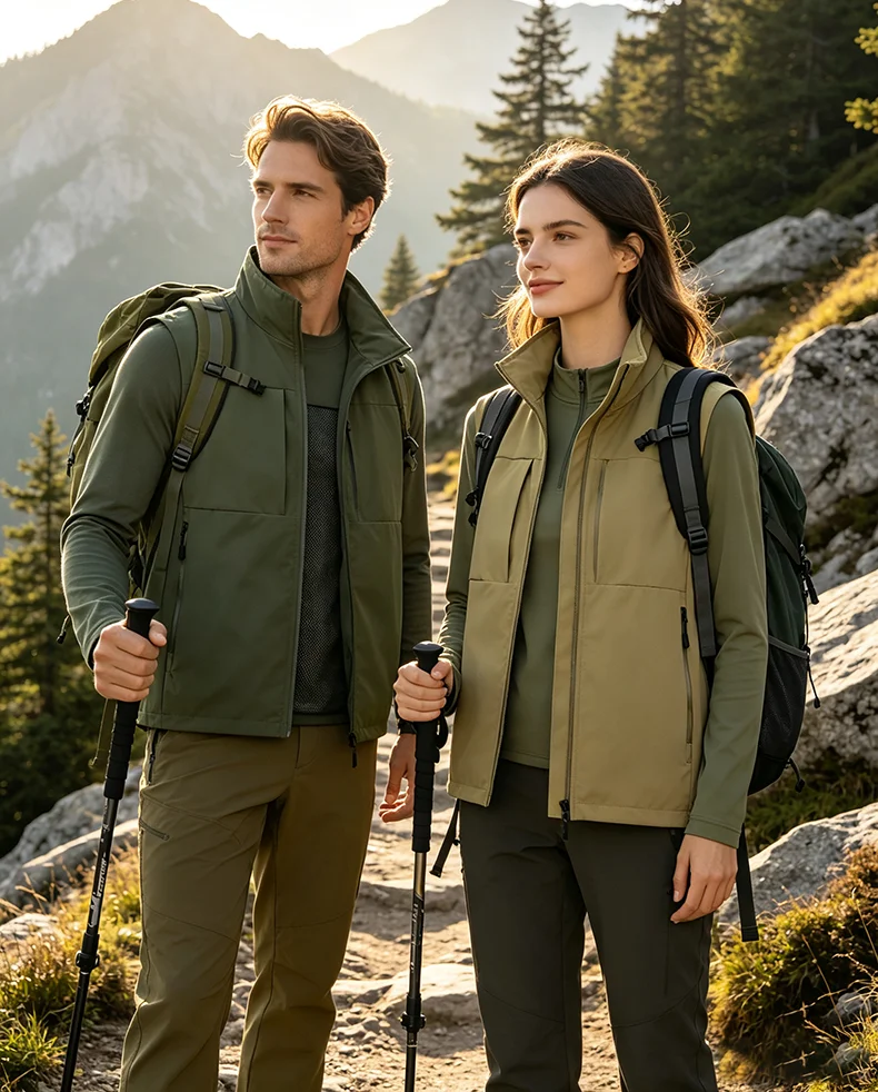 LNGXO Herren- und Damen-Anglerweste, Arbeitsweste mit mehreren Taschen für Herbst, Frühling, Outdoor-Sport, Wandern, Camping, Angelbekleidung – Detail 9