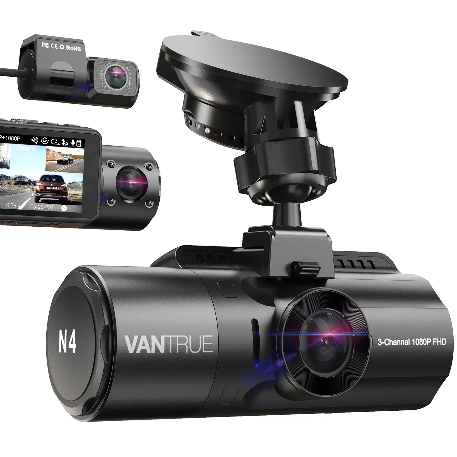 

Vantrue N4 Dash Cam 4K Car Video Recorder 3 in 1 Car DVR Dashcam Rear View Camera with GPS Infrared Night Vision For Truck Tax