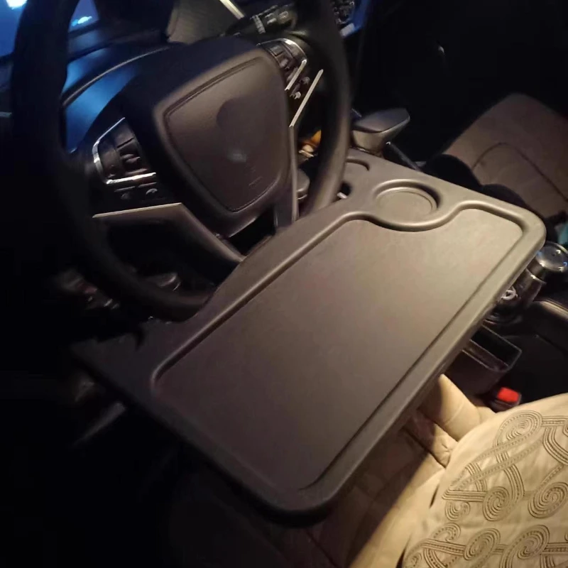 

Car Laptop Desk MultiFunction Mount Steering Wheel Fixation Work Eat DualUse Safe Sturdy Material