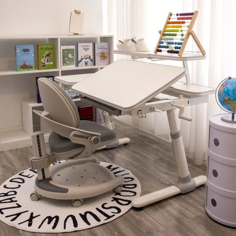 

Online red children's learning table Primary school students' household lifting learning tables and chairs