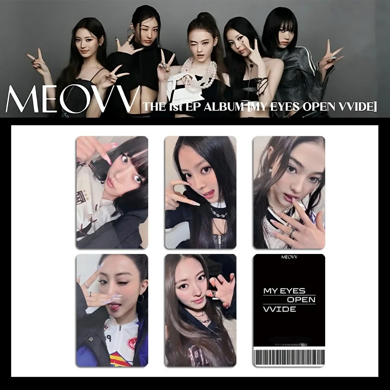 ألبوم KPOP MEOVV Mini1 بلدي عيون مفتوحة VVIDE بطاقة صور عالية الجودة INS نمط مزدوج الجانبين طباعة بطاقة لومو GAWON ANNA هدايا المشجعين