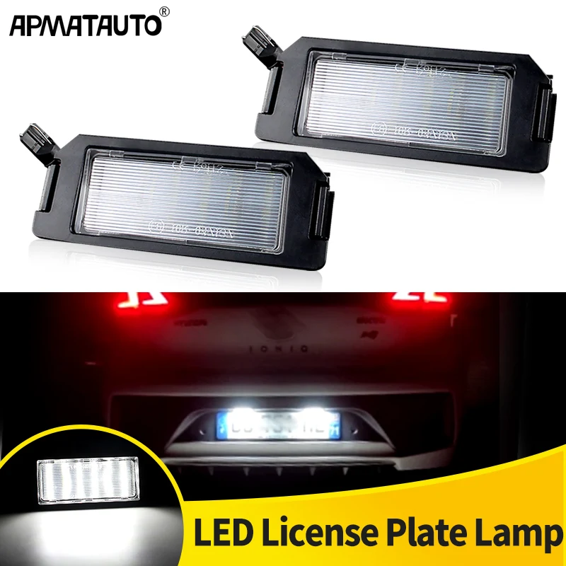 Lámparas de luz LED para matrícula Canbus, 2 uds., para Hyundai I10 I20 Ioniq Veloster Genesis Coupe Tiburon Kia Rio Soul Picanto