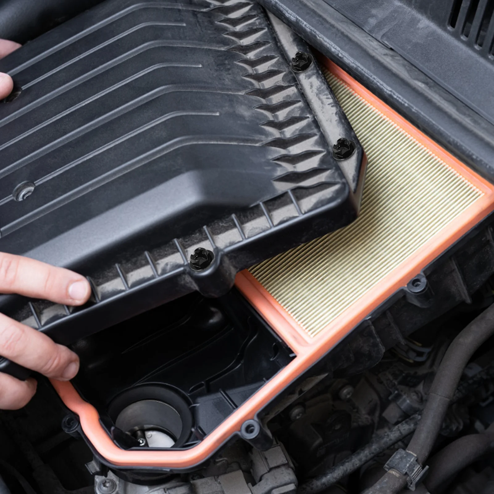 

5Pcs Air Filter Box Retainer Screws Automotive Grade Metal Fixings for Air Intake System Vibration Resistant Long-Lasting