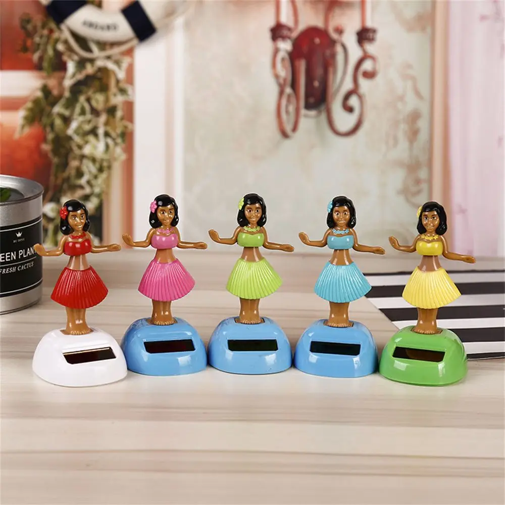 Acessórios decoração de estilo de carro brinquedo de energia solar boneca de dança havaí balançando menina balançando cabeça balançando