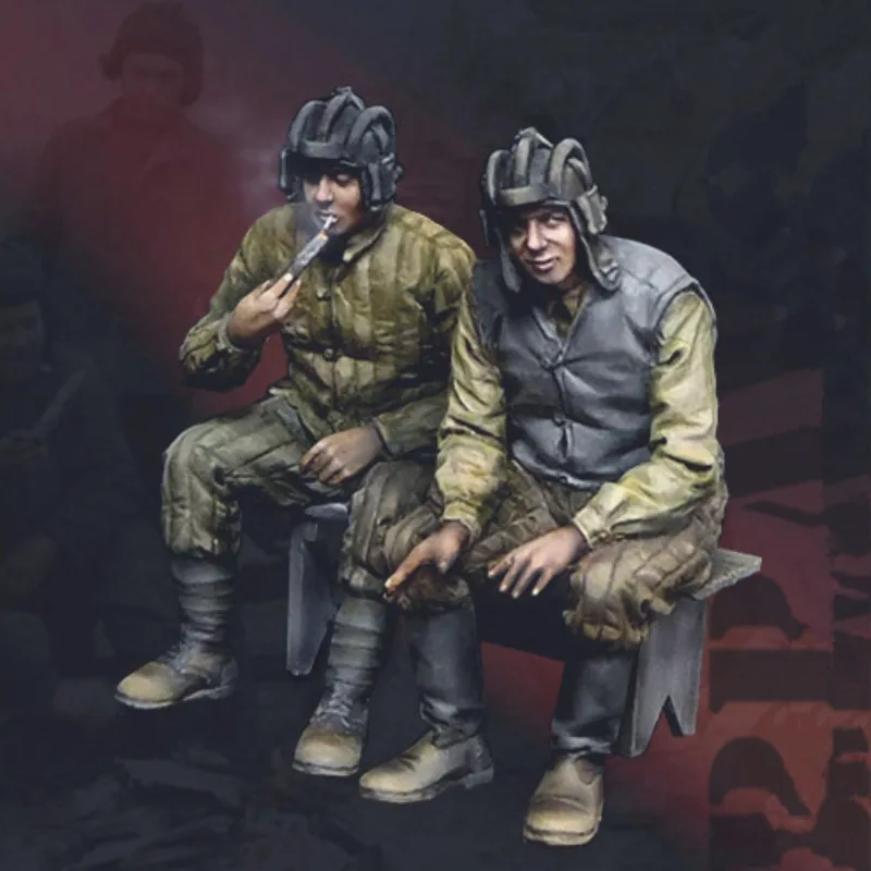 

1/35 Scale Die-Cast Resin Figure Assembled Model Kits Historical Military Soviet Tank Crew Resting Unassambled Unpainted 735