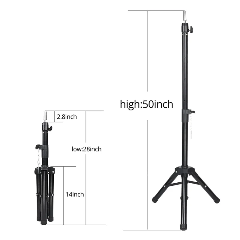 -ABJZ 50-дюймовый держатель для головы манекена, штатив, подставка для парикмахерского салона, тренировочная голова, регулируемая подставка для парика, штатив для изготовления париков