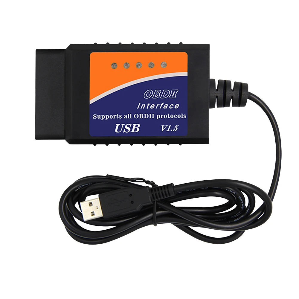 

USB Elm327 V1.5 OBD2 Auto Interface Original PIC25K80 Diagnostic Scanner Code Reader