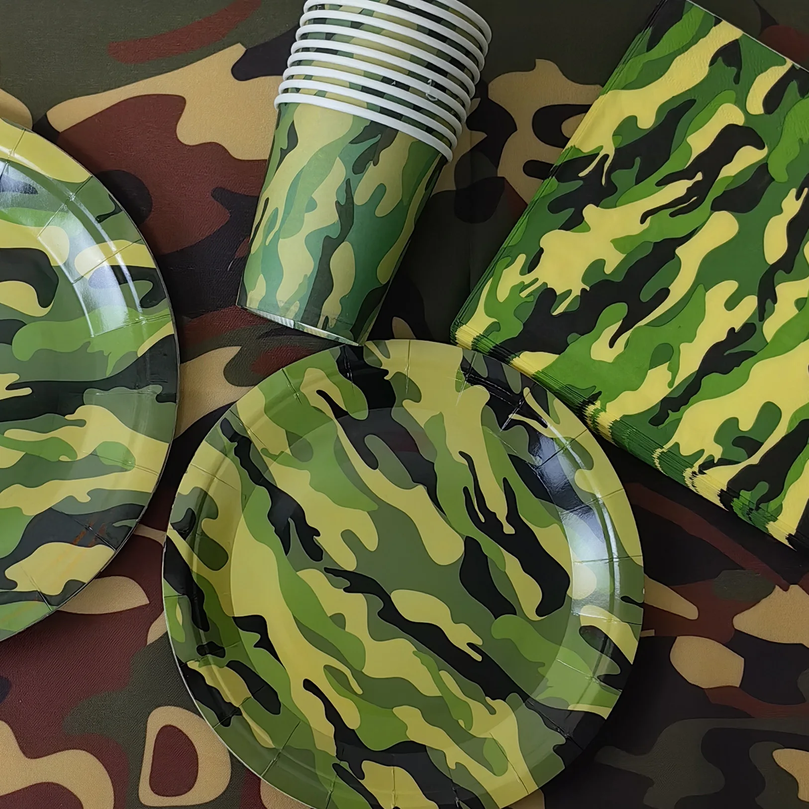 Camouflage Theme Party Tableware Banner Balloon Children Boys Military Theme Birthday Party Baby Shower Decoration Supplies