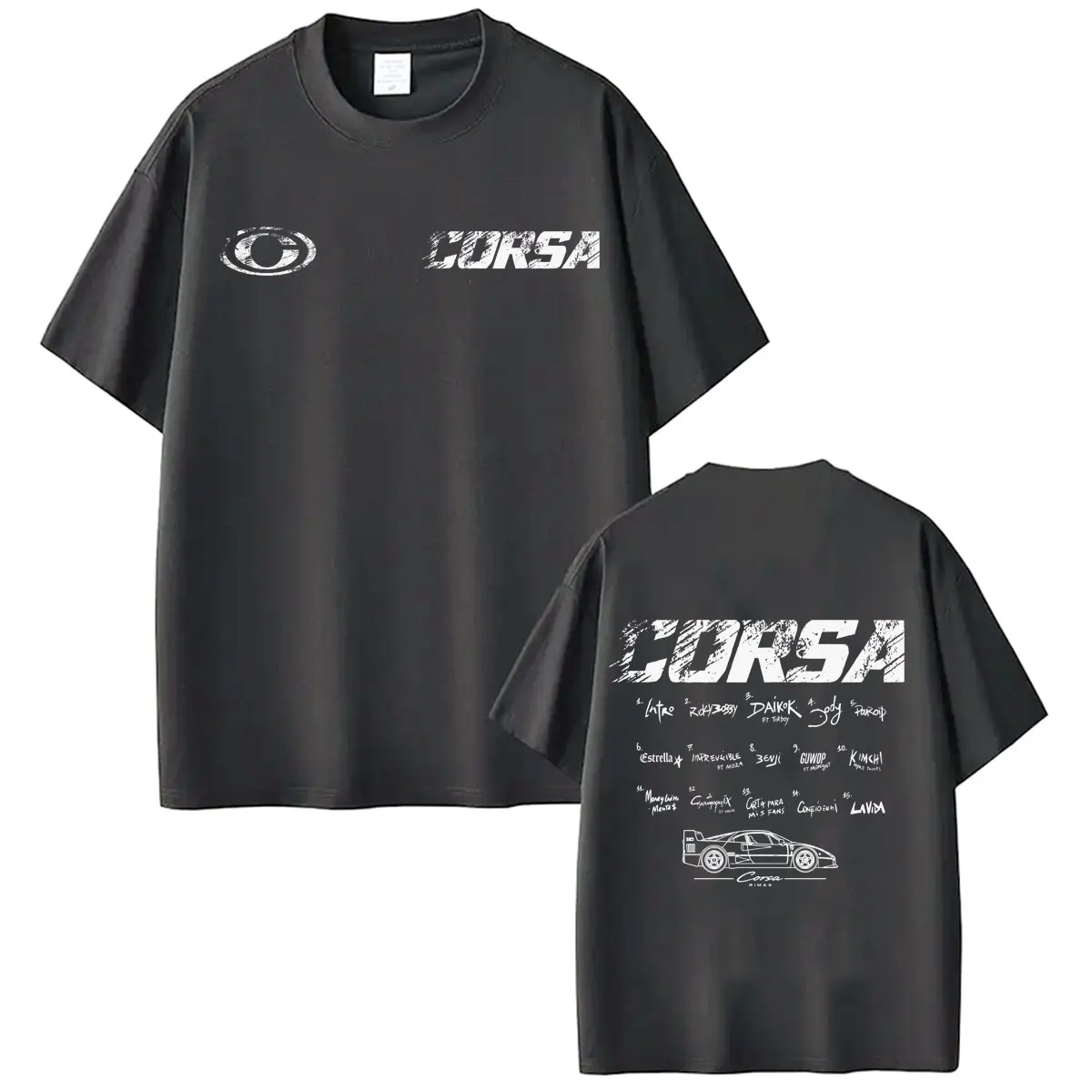 Rapper Eladio Carrión Corsa Album Tour 2026 Print T-shirt Men Women Fashion Vintage T-shirt Loose Casual Cotton Hip-hop T-shirts