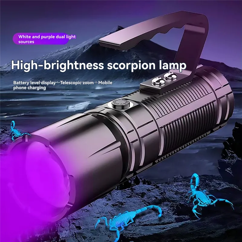 A98E-Super Bright Scorpion Special Light Recarregável ao ar livre LED para criação de escorpões, iluminação externa, detecção de notas