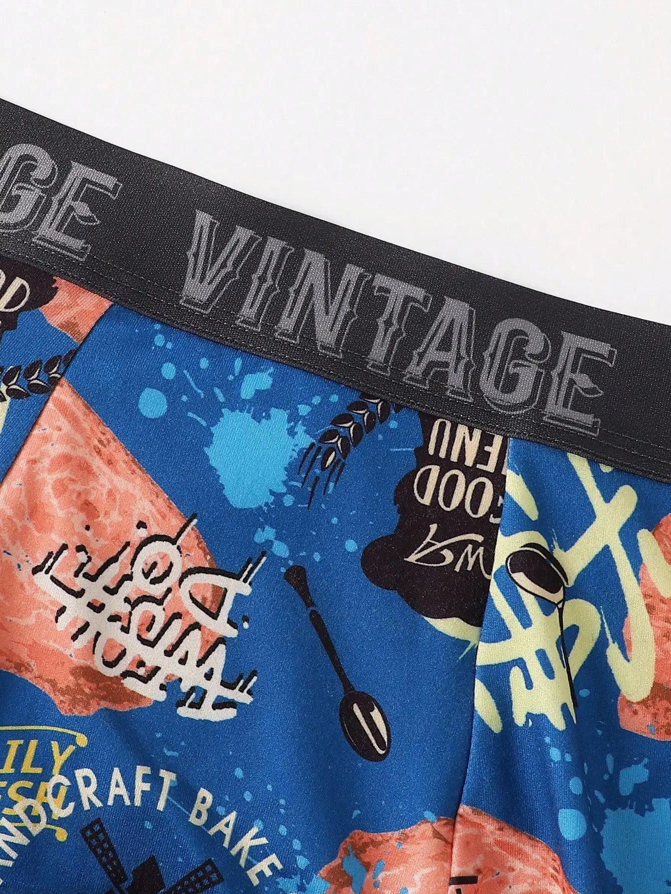 

4pcs Mens Bread Print Boxer Briefs