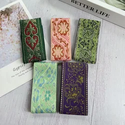 10 Yards/lot Ethnic Style Webbing Woven Jacquard Ribbon Flowers Pattern For Garment Accessories LS-2208 Width 4.5-5.5 CM