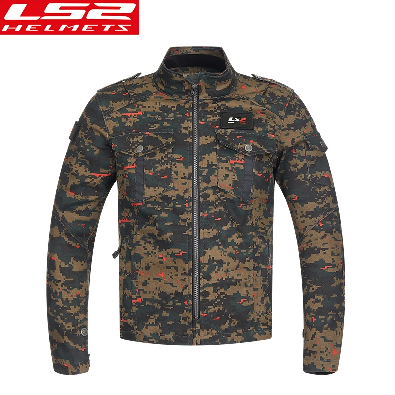 LS2 MJ116 Summer Motorcycle Jacket Armor CE Certified Motorcyclist Jacket Clothing  Chaqueta Breathable Camouflage clothing