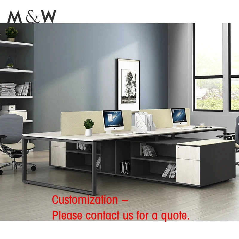 

custom.&Fashion Desk Modern Work Station Work Wooden Table Design 4 Person Workstation Office Furniture