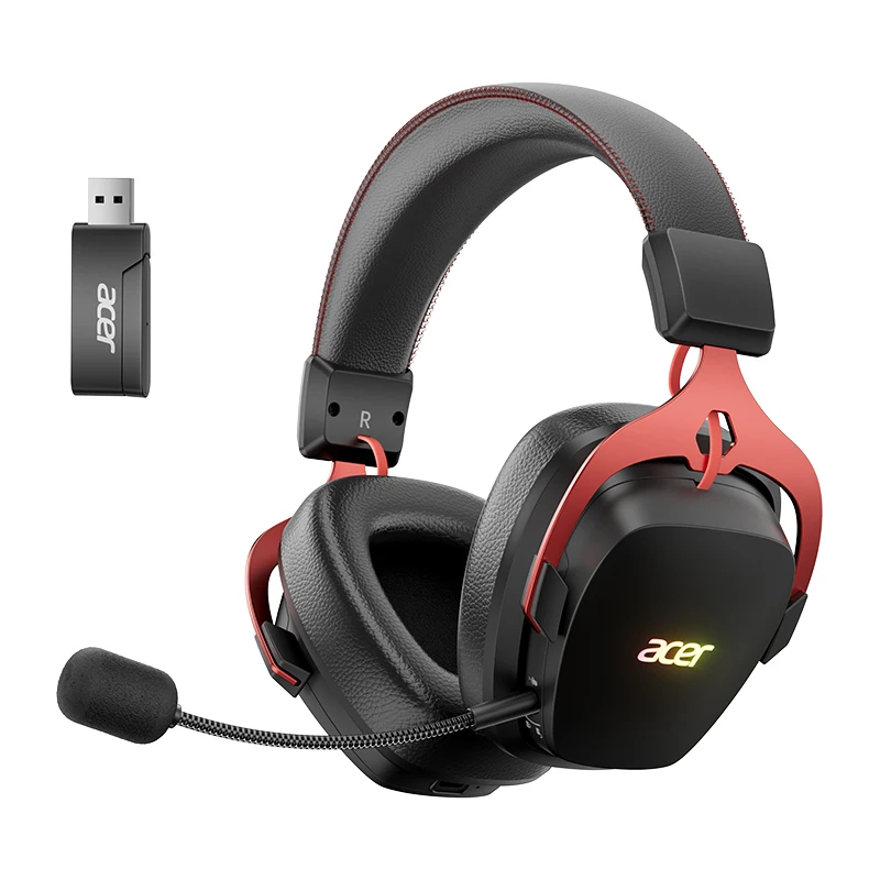 

Беспроводные игровые гарнитуры Acer 2,4 ГГц с объемным звуком 7.1, Bluetooth-гарнитура для игр с микрофоном для PS5, PS4, ПК, Switch, стереозвук