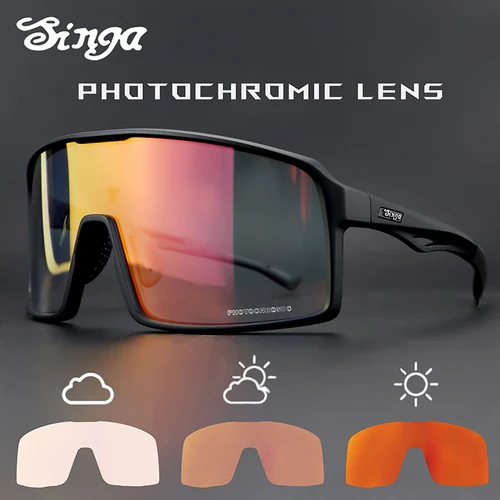Imagen 2 del producto Gafas de Ciclismo Fotocromáticas SINGA, Gafas Deportivas, Gafas para Bicicleta de Carretera, Gafas MTB para Hombre y Mujer, Gafas de Ciclismo
