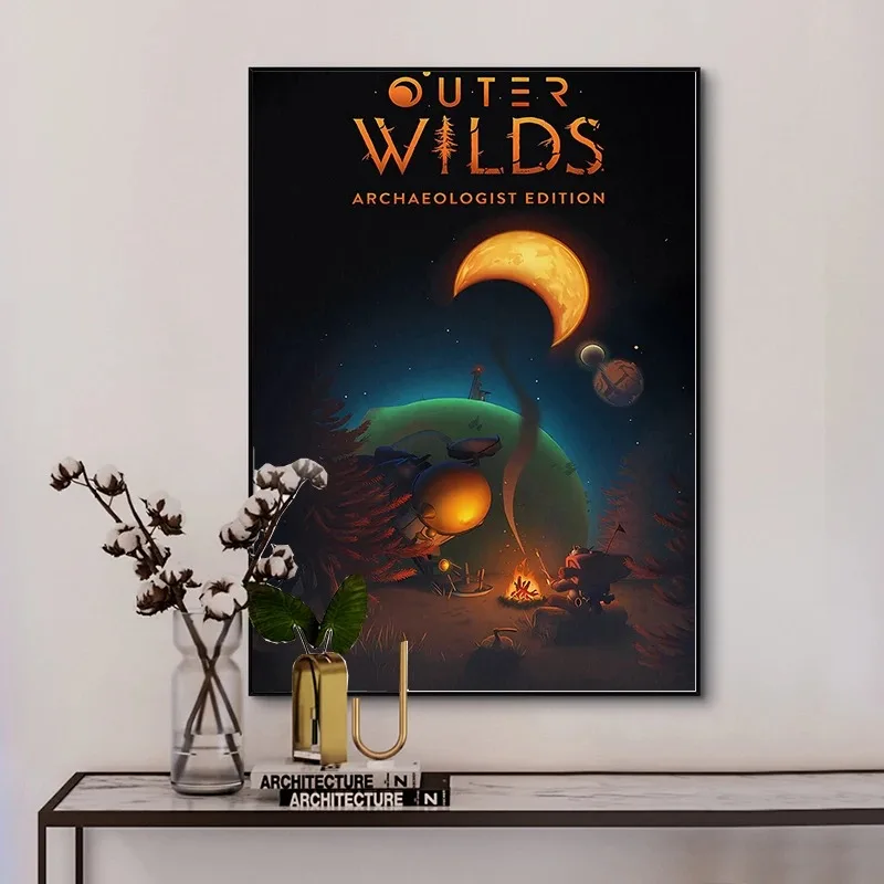 Outer Wilds Adventure Games Poster Canvas Printing Wall Art Gaming Room Decor High Quality Print Unique Gamer Gift for Kids Room