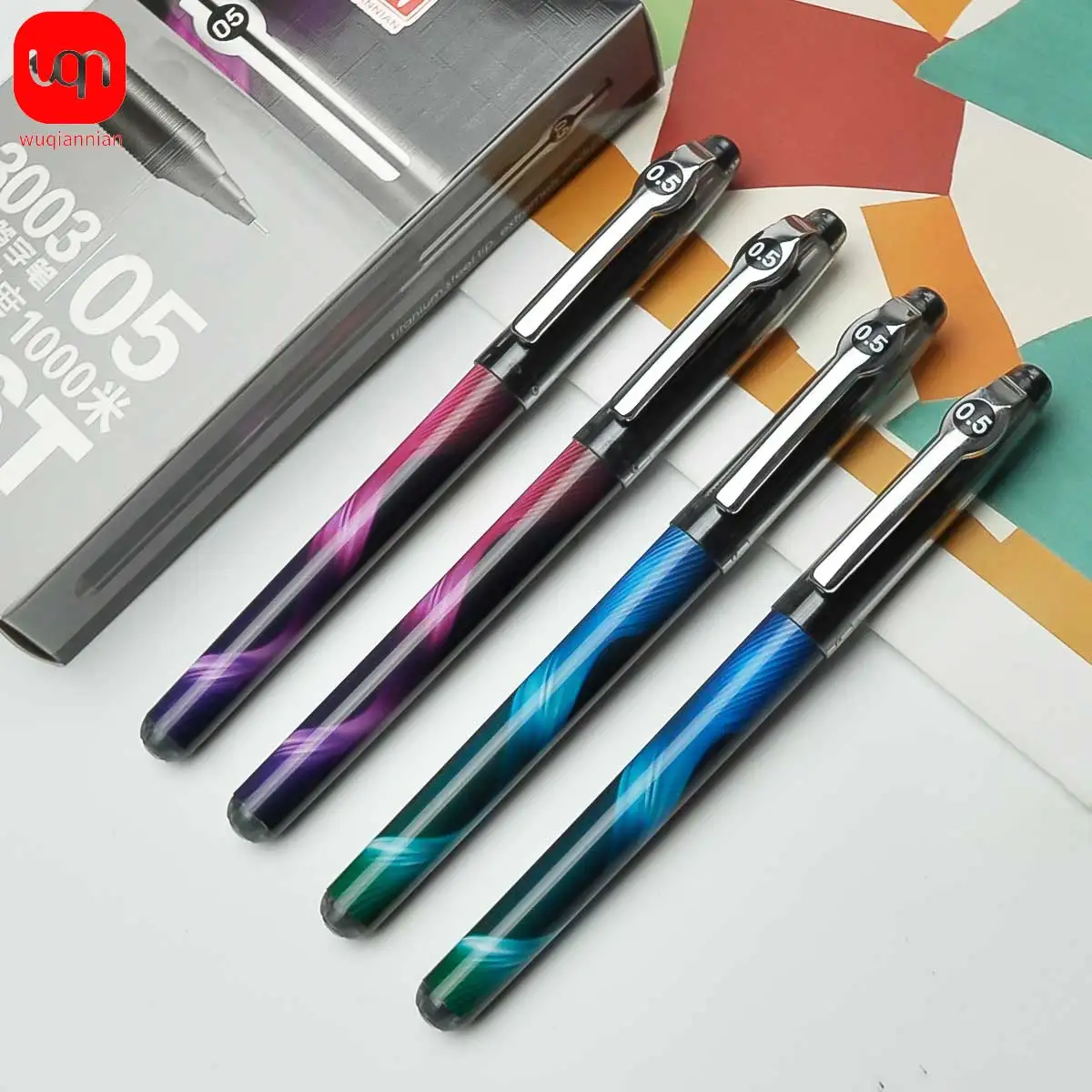 

WQN gel beautiful elegant pens sets Aesthetic stationery cheap 0.5mm stuff school supplies Ballpoint Colored Black pen