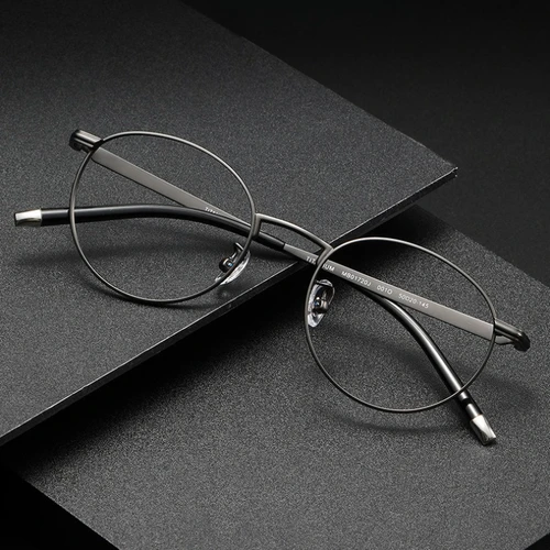 Imagen 2 del producto SZTZX gafas de lectura fotocromáticas de titanio puro Vintage, gafas redondas antiluz azul para miopía, gafas graduadas progresivas