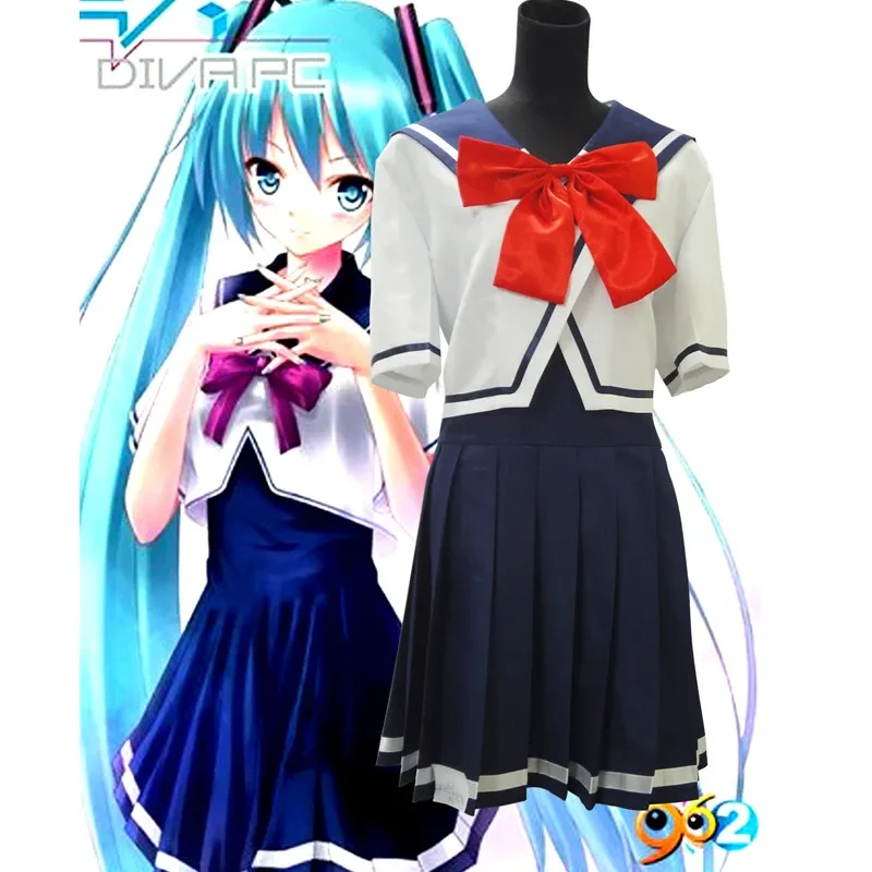 

White and blue School Girl Uniform Cosplay Costume Halloween